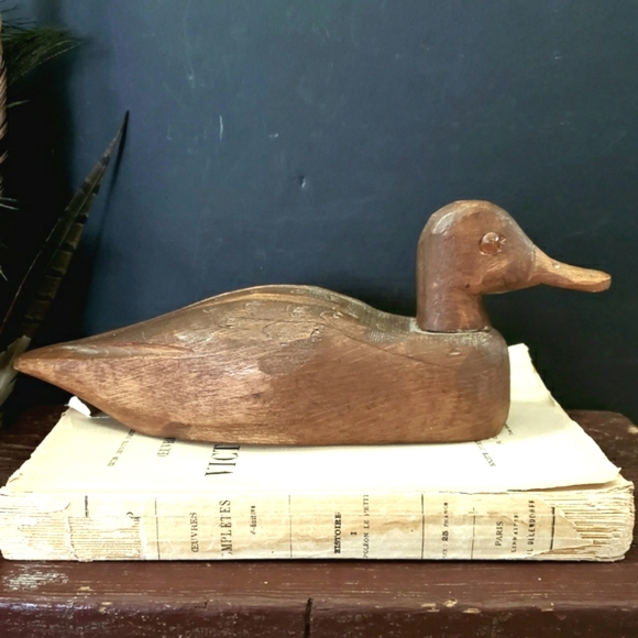 Handcarved wooden duck decoy, Cozy Cabincore, man cave, hunting lodge - Picture 3 of 11
